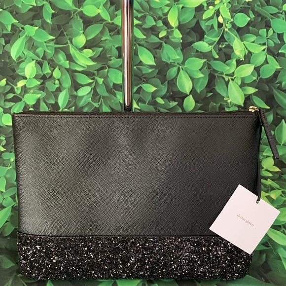Gia Greta court glitter pouch Kate spade Black - Picture 2 of 6